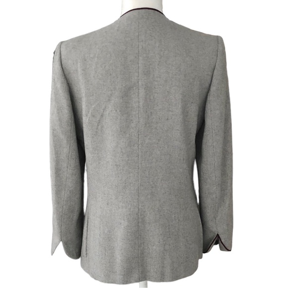 Diane Von Furstenberg Vintage Gray Wool Blend Blazer Size 10 - Picture 2 of 13